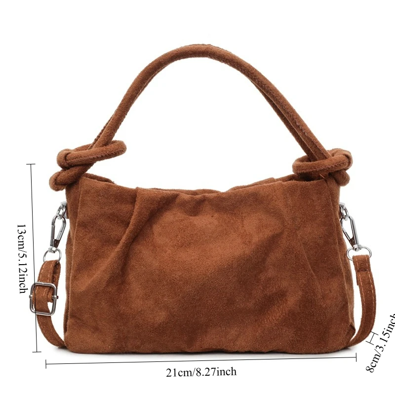 Retro Suede Crossbody Bag New Women Casual Shoulder Bag Fashionable Everyday Purse Texture casual and versatile commuting bag - Image 6