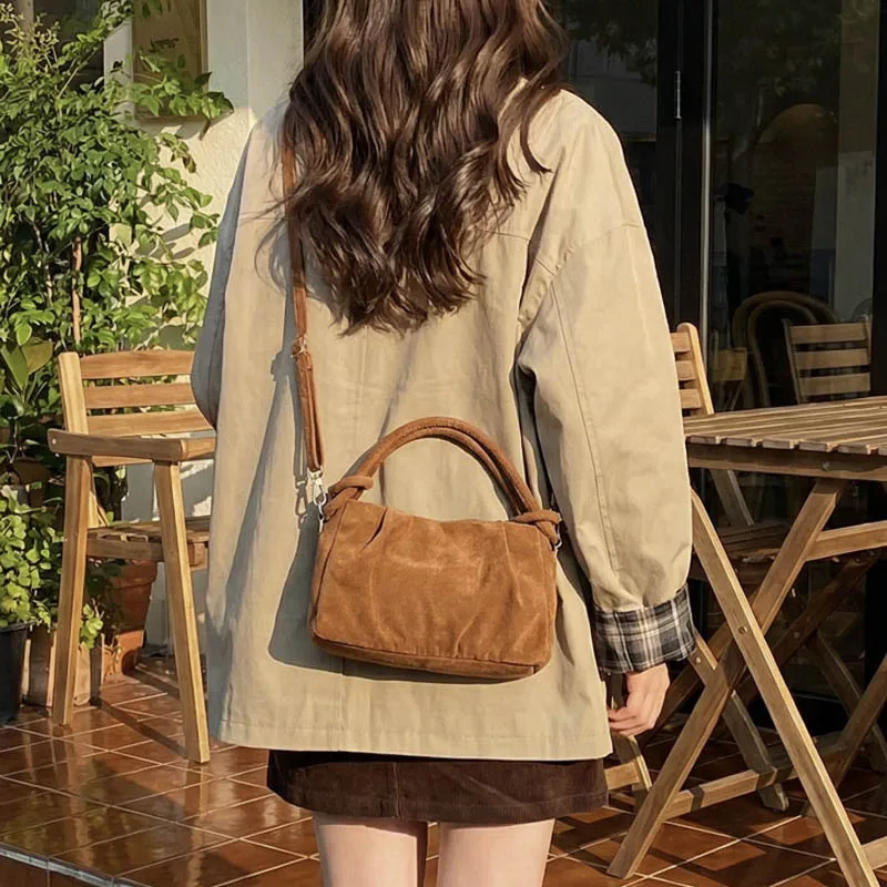 Retro Suede Crossbody Bag New Women Casual Shoulder Bag Fashionable Everyday Purse Texture casual and versatile commuting bag - Image 2