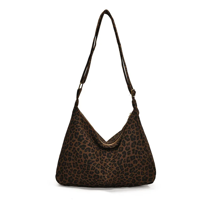 Spring New Leopard Print Single Shoulder Bag for Women, Large Capacity Trendy Tote Bag for Commuting and Crossbody Wear - Image 5